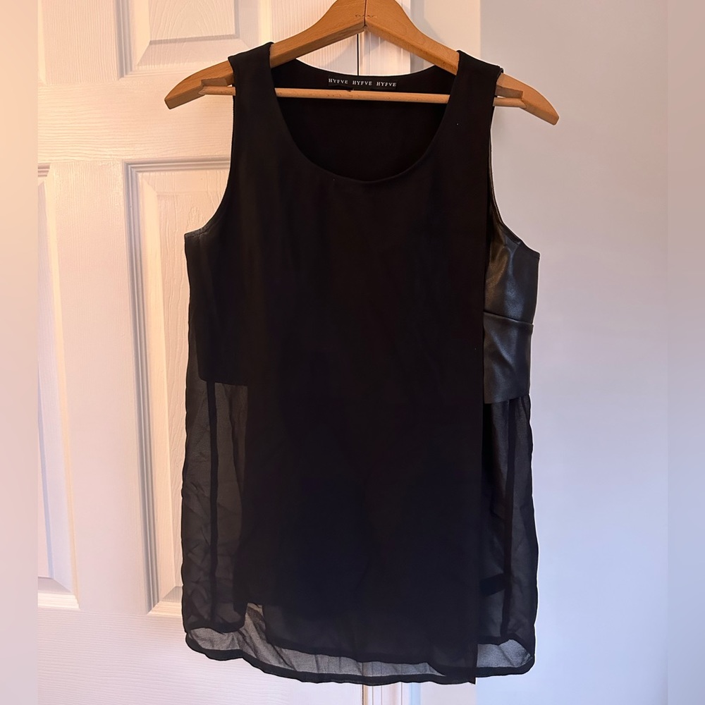 Black tank blouse, size medium